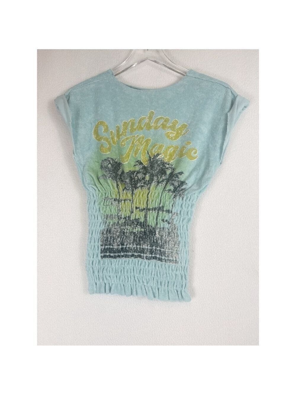 NWOT Free People Sadie Towel Terry Smocked Top XS $68 - Picture 2 of 3